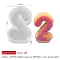 Silicone mold for number 2 candle with spiral texture and size measurement display - Number 2