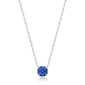 S925 Sterling Silber Halskette mit achteckigem blauem Rosenschliff-Simulationsdiamanten - 6mm