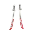 Colgante de espada gótica de aleación con efecto de esmalte rojo para joyería DIY - Espada larga ensangrentada / Plata Antigua con Sangre