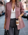 Close-up of pink herringbone knit fabric texture on a stylish women's blazer cardigan - S / Tops / Dark Red