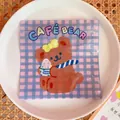 Süße Bären-Snacktüte mit rosa-blauem Karomuster und Cafè Bear Motiv für Kekse - 4# Eiscreme Bär