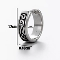Detailed size specifications of silver stainless steel earring with vintage engraved patterns - Plant Vine (S96)