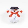 Cute snowman hair claw clip in white with black hat and red scarf for Christmas - Cute Snowman (C15-3-8)