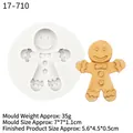 Gingerbread man silicone mold for Christmas candles and soaps with detailed embossed pattern - Gingerbread Man / Gray