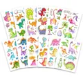 Tatuaggi temporanei di dinosauro per bambini con glitter e stile acquerello, 12 fogli - Glitter Watercolor Dinosaur Series