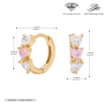 Dimensioni dettagliate degli orecchini a cerchio in argento 925 con zirconi - Argento 925 / Oro