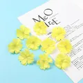 DIY yellow faux plum blossom heads made of silk fabric for hair accessories - Yellow