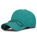 Women's quick-dry baseball cap in teal blue featuring a stylish front ribbon bow detail - Malachite green