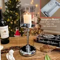 Silver metal candle holder with glass cover and white candle for elegant dining decor - Medium (No Candle) / Dreamy Silver