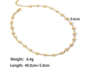 Sweet white enamel daisy flower necklace in gold finish with adjustable lobster clasp - Daisy Enamel (fw)