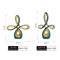 Modern emerald green ceramic Chinese knot sculptures with elegant gold hollow edges - Chinese Knot (High and Low Combination)