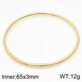 Minimalist 3mm gold titanium steel round bangle with 65mm inner diameter - Simple Polished (KB179804-LO) / 65*3mm (Single) / Gold