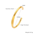 5mm wide golden C-shaped stainless steel bracelet with high polished finish and 64mm diameter - Three-layer Stacked Cuff Bangle / Gold