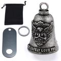 Set di campanelli vintage Arcangelo con ali e ciondolo a croce in metallo argento - Set Campanello Angelo Vintage (con Borsa di Velluto/Etichetta/Anello) - Medio / 25*38mm