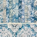 Blocco carta Denim Lace 6x6 pollici per scrapbooking con 12 motivi floreali blu vintage - 23002a 24 Fogli