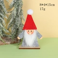 Gnome de Noël fait main avec bonnet en feutre rouge et socle en bois, 8x4x15cm - Chapeau Rouge Corps Gris