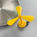 Funny yellow bamboo dragonfly headband with spinning rotor for children and adults - Propeller Hairclip / Yellow