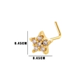 L-shaped gold nose stud featuring a 4.5mm hexagram star set with clear crystals - 8# Hexagram Style / Gold Yellow