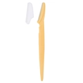 Portable eyebrow razor with yellow handle, stainless steel blade and clear safety cap - 4g/Without Protective Net / Orange