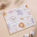 30x30cm pure cotton baby washcloth with cute cartoon elephant and lion animal patterns - Animal Paradise