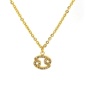 Krebs Tierkreiszeichen Kette aus 18k vergoldetem Titanstahl mit Zirkon-Steinen - Krebs Stil (SN226-4-45CM)