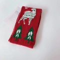 Roter Weihnachts-Strickschal für Kinder mit festlichem Rentier-Muster - Rentier Weihnachten Rot