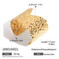 Detailed dimensions of hammered 18K gold stainless steel wide open cuff bracelet - Wide Solid Hammered Style (JDB0104021)