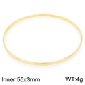 Polished 18k gold plated stainless steel bangle with 55x3mm minimalist slim design - 3mm Gold Single Ring (68mm Inner Diameter)