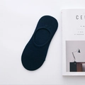 Men's low cut invisible cotton socks in navy blue color with high density knit fabric - One Size / Navy Blue