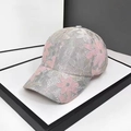 Berretto da baseball in pizzo con ricamo floreale rosa e protezione solare traspirante - Stile pizzo semplice / Rosa