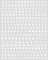 Close-up of JO-1784 3D white alphabet nail stickers featuring serif letters A-Z - White
