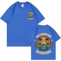 Klein blue double-sided graphic T-shirt with vintage alligator print for men and women - S / Royal Blue