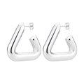 Minimalist silver geometric hollow triangle earrings with high-polish mirror finish - Triangle Steel Color