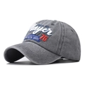 Dettaglio del cotone lavato con ricamo Player 76 3D di alta qualità sul cappello da baseball - Regolabile / Grigio