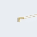 Elegant gold letter L pendant necklace with three white pearls on a slim chain for women - L
