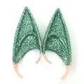Cosplay elf ears with green glitter finish for Halloween party costumes - 12CM OPP Bag / Army Green Glitter (12CM)