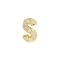 Classic 18k gold plated letter S pendant with micro-pave white zircon crystals - S