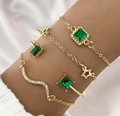 Gold - Star Green Gem Style