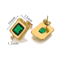 Quadratischer smaragdgrüner Zirkonia-Anhänger in Gold mit Maßen von 16x13mm - Dunkelgrün