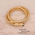 Goldene Schlangenkette aus Ferrolegierung mit 90 cm Spiralkette und graviertem Kopf - 3# Dual-Use-Kette