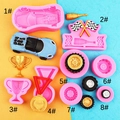 Roze siliconen mallen voor fondant met racetrofee en medaille thema voor taarten - Roze Set van 8 / Roze