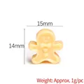 Mini omino di pan di zenzero in resina per fai-da-te, colore beige, 15x14 mm - Beige