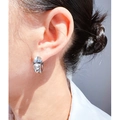Orecchini a cerchio in argento con perla bianca, gioielli minimalisti da donna - Oro Bianco