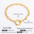 Waterproof 18K gold plated stainless steel coconut tree pendant bracelet with spring clasp - Gold Standard Spring Clasp Bracelet (SL41268)