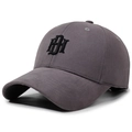 Berretto da baseball grigio scuro con logo ricamato nero e design a tesa curva - Regolabile / Grigio