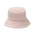 Cappello da pescatore rosa in lana di agnello con motivo trapuntato a diamante caldo - M(56-58cm) / Rosa