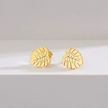 Orecchini a foglia di monstera dorata con trama realistica delle venature vegetali - Placcato Oro 14K / Orecchini d'oro