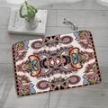 Rectangular paisley flannel rug with mandala patterns on a grey wooden floor - Style 5-Multicolor Paisley Mandala