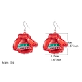 Detail view of red sweater-shaped LED earrings with dimensions 4cm by 3.75cm and weight - Red Sweater Earrings