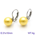 Boucles d'oreilles perles minimalistes en finition dorée avec perles et acier inoxydable - Acier Jaune